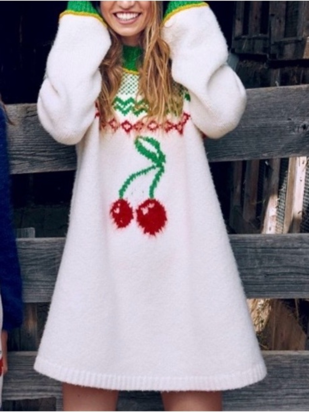 Free People Cherry Heart Sweater Dress